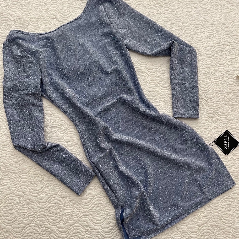 3/$21 | ZAFUL Dress Sparkly Metallic Thread Mini - Size Small